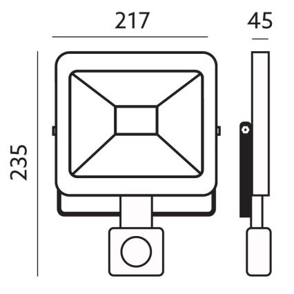 LED Utomhusstrålkastare med en sensor LED/50W/230V 6500K IP44