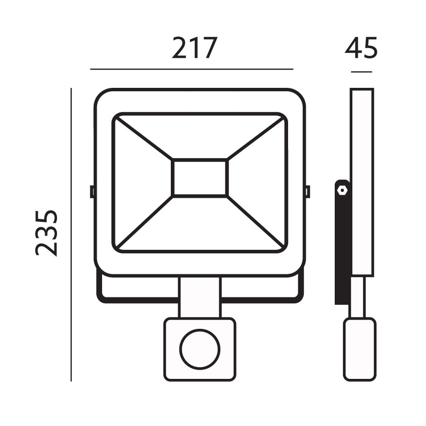 LED Utomhusstrålkastare med en sensor LED/50W/230V 6500K IP44