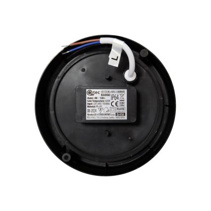 LED utomhustaklampa, 8 W, 230 V, 4200 K, Ø 14 cm, IP64, svart
