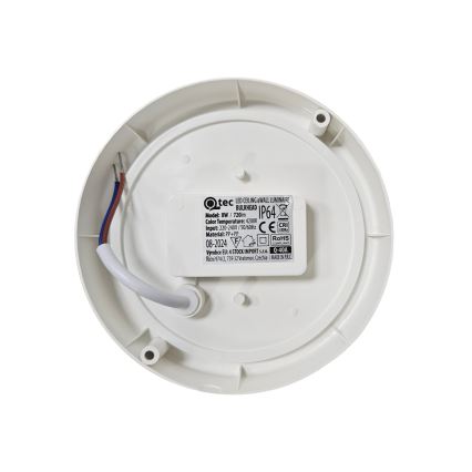 LED utomhustaklampa LED/8W/230V 4200K Ø 14 cm IP64 vit