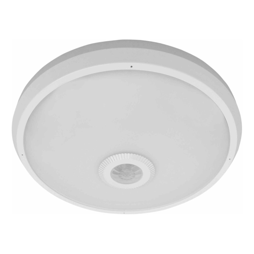 LED utomhustaklampa med rörelse- och skymningssensor LED/16W/230V Ø 28,5 cm IP54 vit