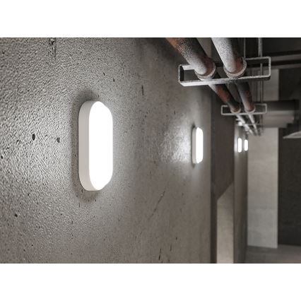 LED utomhusväggarmatur, 12 W, 230 V, IP54, vit