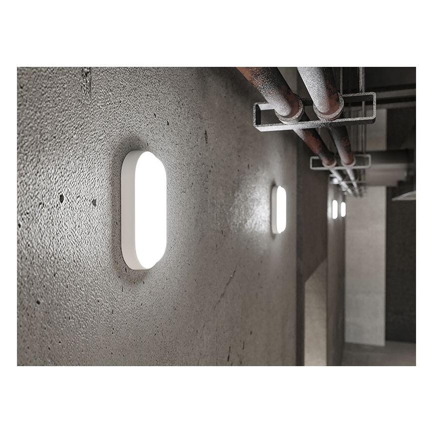 LED utomhusväggarmatur, 12 W, 230 V, IP54, vit