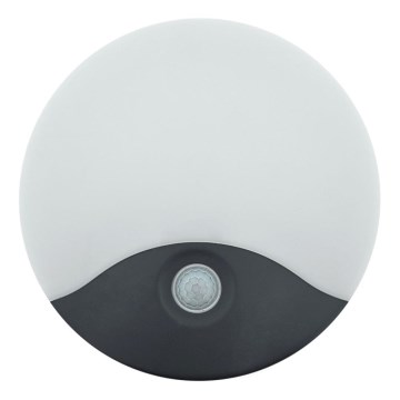 LED utomhusväggarmatur med rörelsesensor – 18W, 230V, IP44, vit