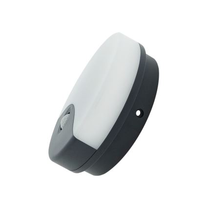 LED utomhusväggarmatur med rörelsesensor – 18W, 230V, IP44, vit