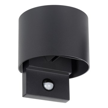 LED-utomhusväggarmatur med sensor REKA LED/7W/230V IP54, antracit, rund