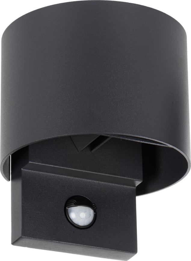 LED-utomhusväggarmatur med sensor REKA LED/7W/230V IP54, antracit, rund