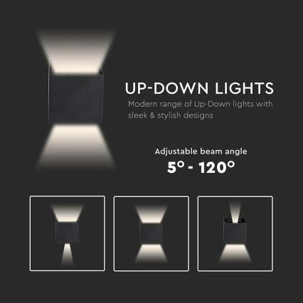 LED Utomhusvägglampa LED/5W/230V 3000K IP65 svart