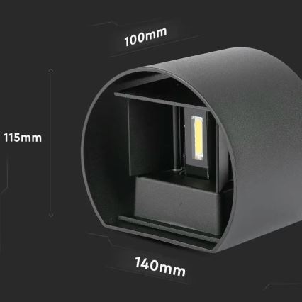 LED Utomhusvägglampa LED/6W/230V 4000K IP65 svart
