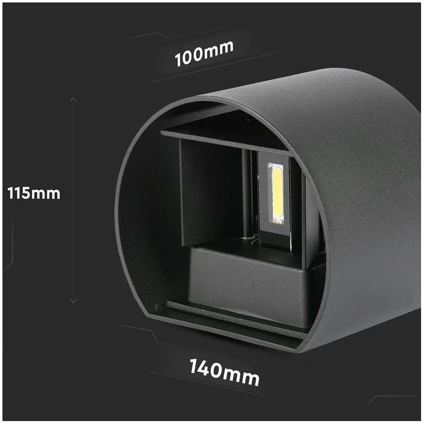 LED Utomhusvägglampa LED/6W/230V 4000K IP65 svart