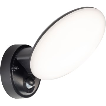 LED-utomhusvägglampa med rörelse- och skymningssensor OLAF LED/10W/230V IP44 svart