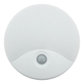 LED-utomhusvägglampa med rörelsesensor, 18 W/230 V, IP44, vit