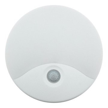 LED-utomhusvägglampa med rörelsesensor, 18 W/230 V, IP44, vit