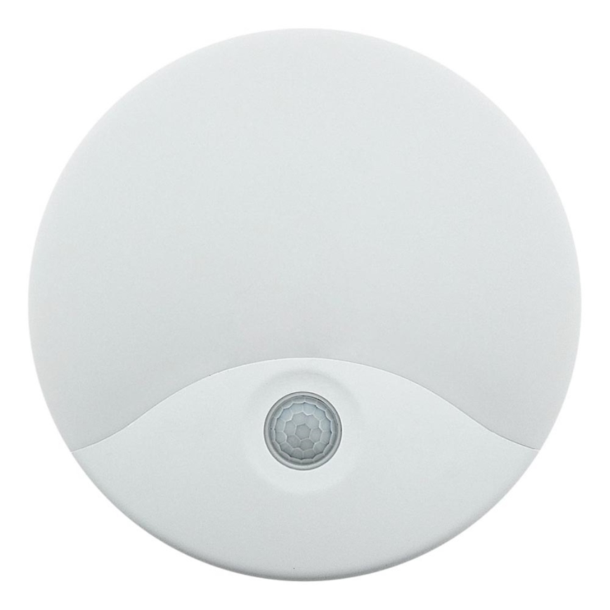 LED-utomhusvägglampa med rörelsesensor, 18 W/230 V, IP44, vit