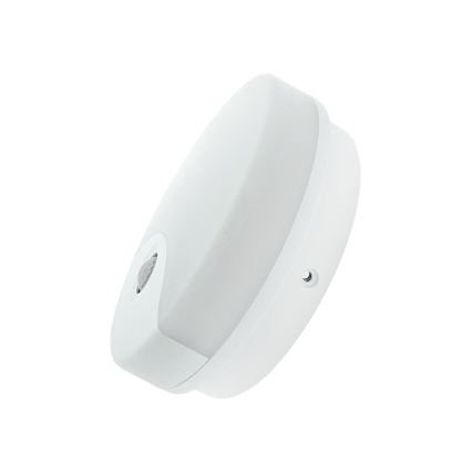 LED-utomhusvägglampa med rörelsesensor, 18 W/230 V, IP44, vit