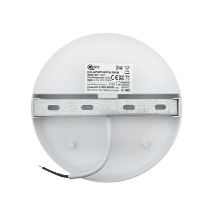 LED-utomhusvägglampa med rörelsesensor, 18 W/230 V, IP44, vit