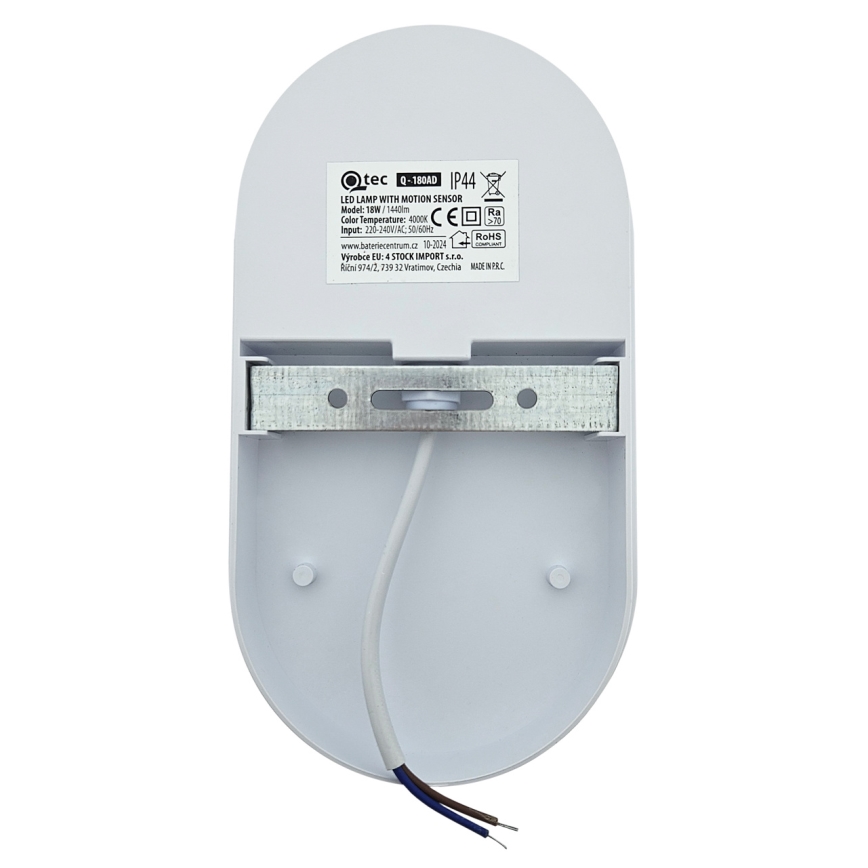 LED utomhusvägglampa med rörelsesensor LED/18W/230V IP44 antracit