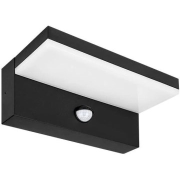 LED-utomhusvägglampa med sensor HESTIO LED/9W/230V 4000K IP44 svart