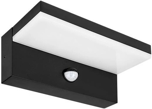 LED-utomhusvägglampa med sensor HESTIO LED/9W/230V 4000K IP44 svart