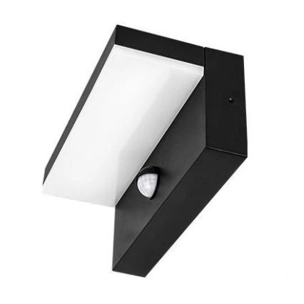 LED-utomhusvägglampa med sensor HESTIO LED/9W/230V 4000K IP44 svart