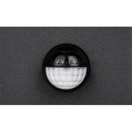 LED-utomhusvägglampa med sensor HESTIO LED/9W/230V 4000K IP44 svart