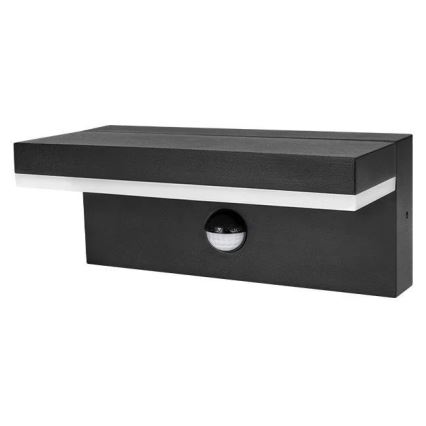 LED-utomhusvägglampa med sensor HESTIO LED/9W/230V 4000K IP44 svart
