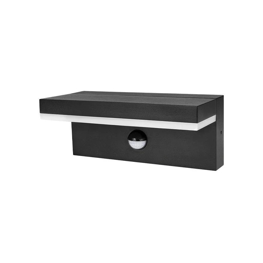 LED-utomhusvägglampa med sensor HESTIO LED/9W/230V 4000K IP44 svart