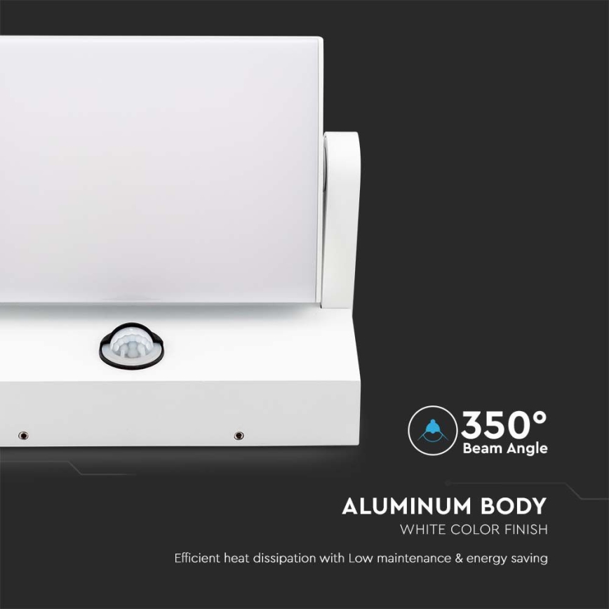 LED Utomhusvägglampa med sensor LED/17W/230V 3000K IP65 vit