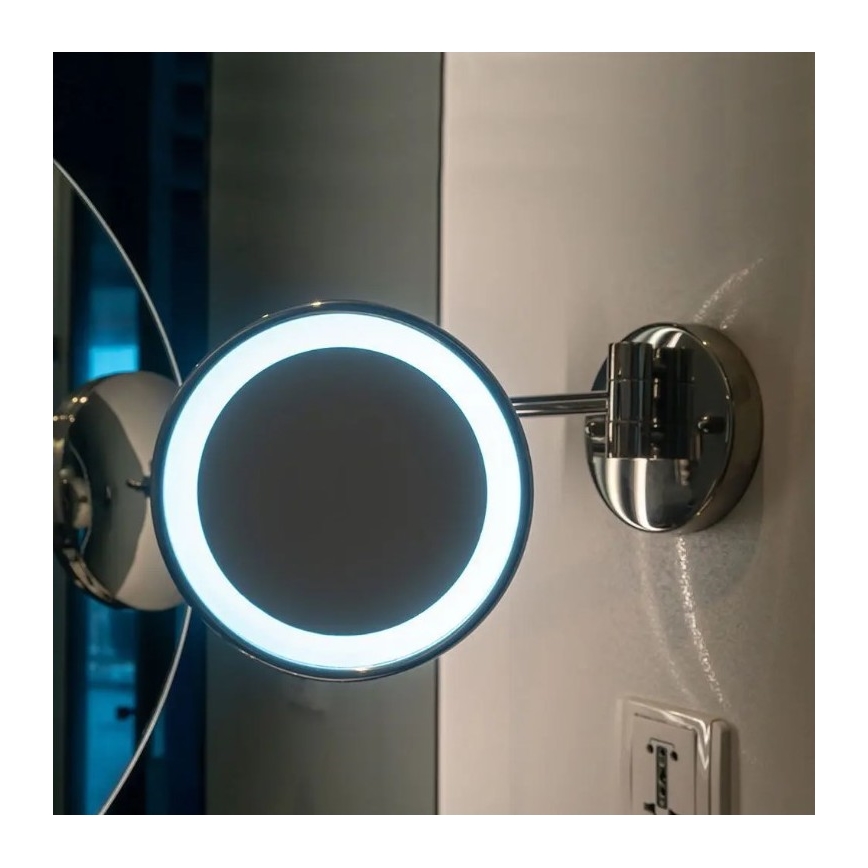 LED Vägg Sminkspegel LED/3W/6V 4xAA IP44