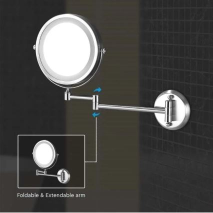 LED Vägg Sminkspegel LED/3W/6V 4xAA IP44