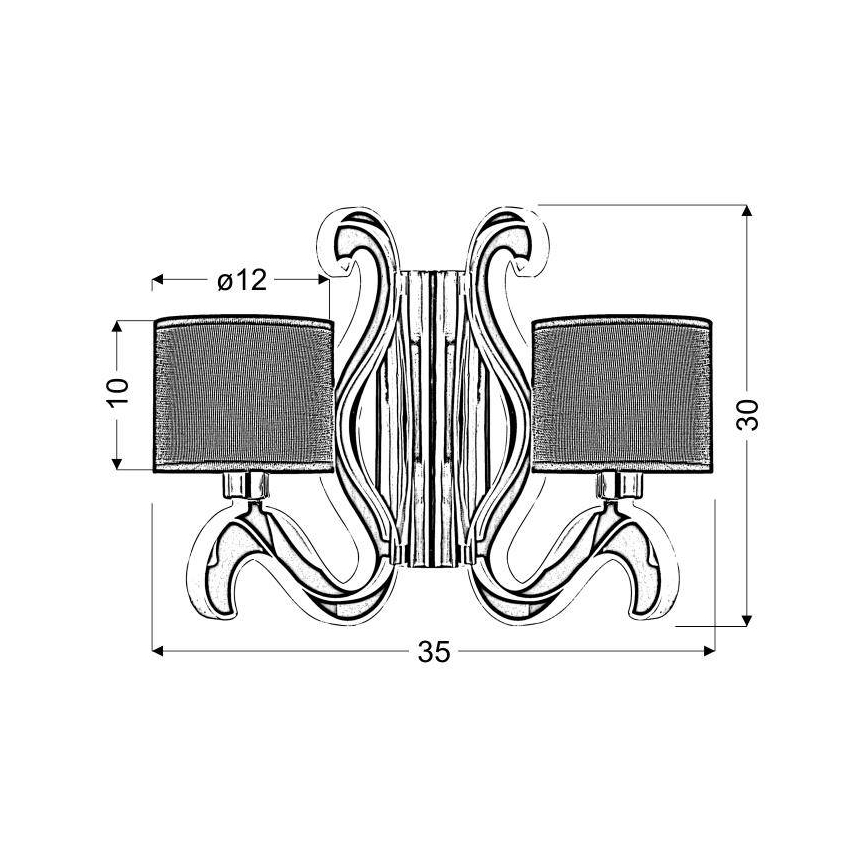 LED väggbelysning AMBROSIA 2xE14/40W/230V + LED/12,3W koppar