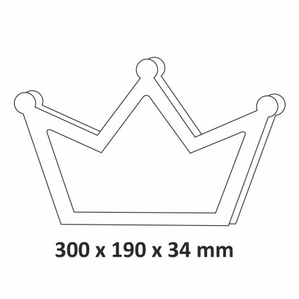 LED Väggbelysning Barnrum LED/2xAA rosa krona