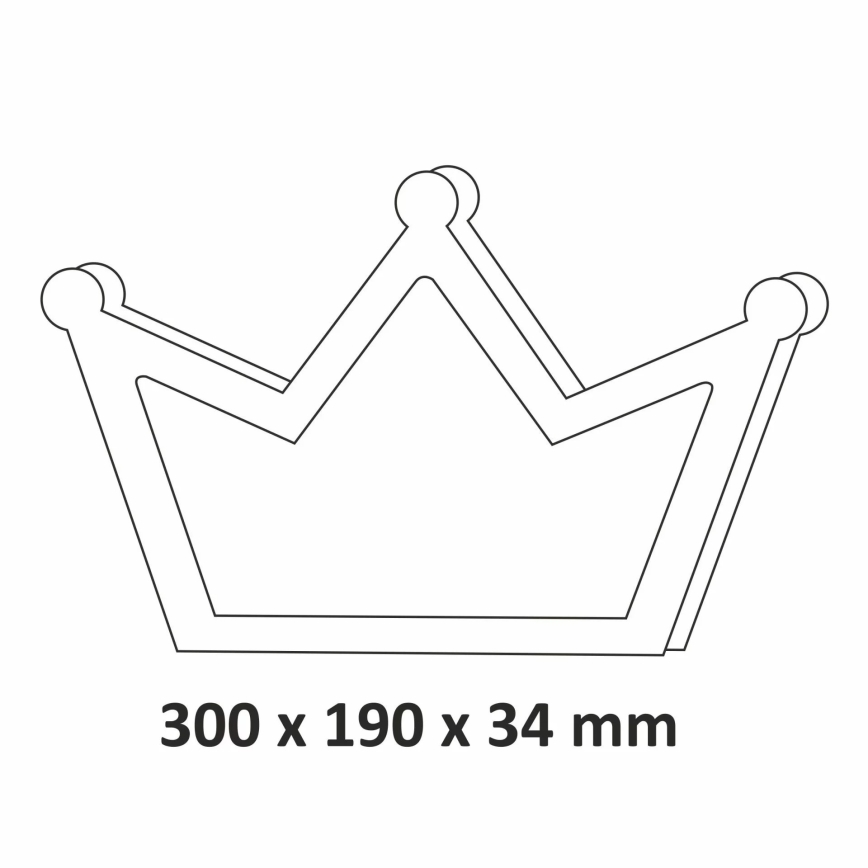 LED Väggbelysning Barnrum LED/2xAA rosa krona