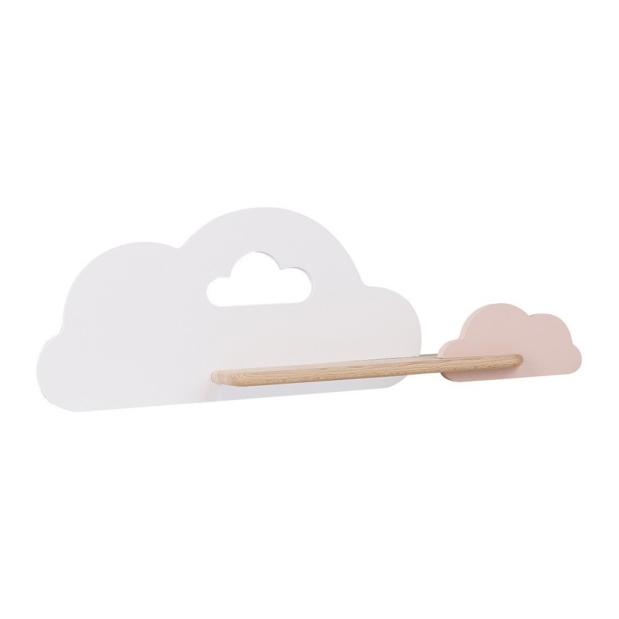 LED Väggbelysning Barnrum med Hylla CLOUD LED/5W/230V Vit/PINK