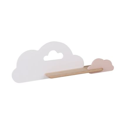 LED Väggbelysning Barnrum med Hylla CLOUD LED/5W/230V Vit/PINK