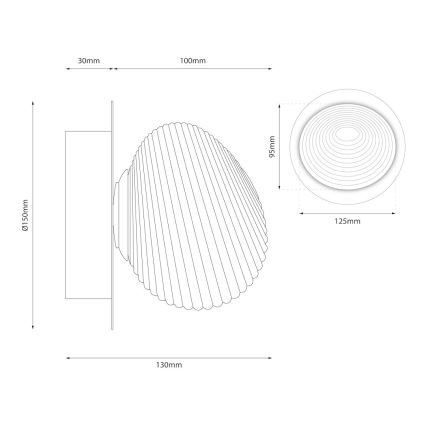 LED väggbelysning BOLLA LED/3W/230V guld