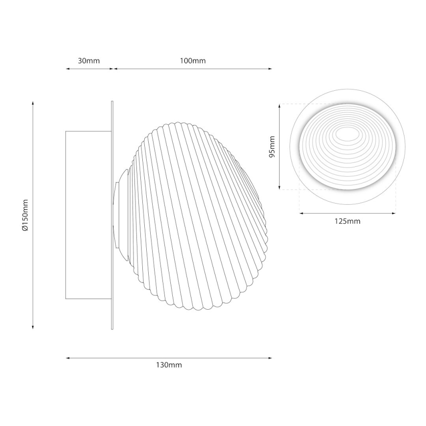 LED väggbelysning BOLLA LED/3W/230V guld