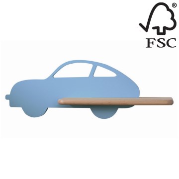 LED-väggbelysning för barn med en shelf CAR LED/5W/230V blå/trä - FSC certifierade