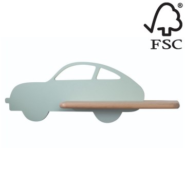 LED-väggbelysning för barn med en shelf CAR LED/5W/230V grön/trä - FSC certifierade
