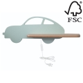 LED-väggbelysning för barn med en shelf CAR LED/5W/230V grön/trä - FSC certifierade