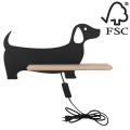 LED-väggbelysning för barn med en shelf DOG LED/5W/230V svart/trä - FSC certifierade