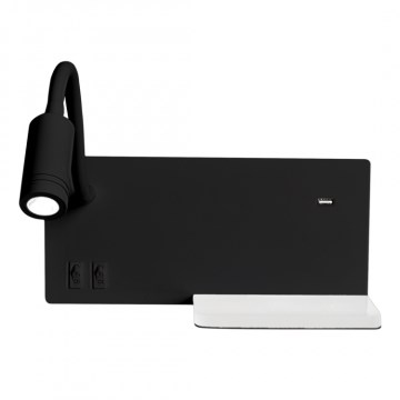 LED Väggbelysning Hylla 1xLED/4W+1xLED/5W+1xLED/2W/230V svart