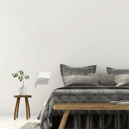 LED Väggbelysning Hylla 1xLED/4W+1xLED/5W+1xLED/2W/230V + USB-uttag vit
