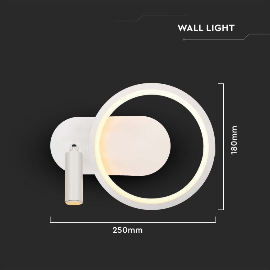 LED väggbelysning LED/14W/230V 3000K vit