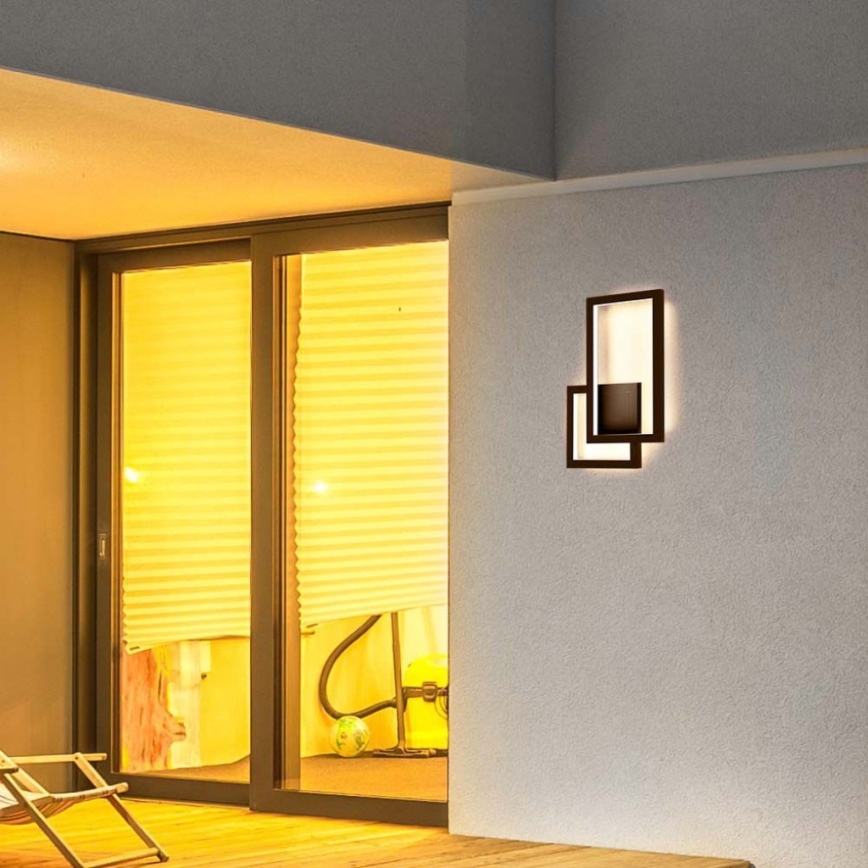 LED väggbelysning LED/20W/230V 3000K brun