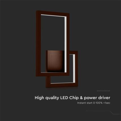 LED väggbelysning LED/20W/230V 3000K brun