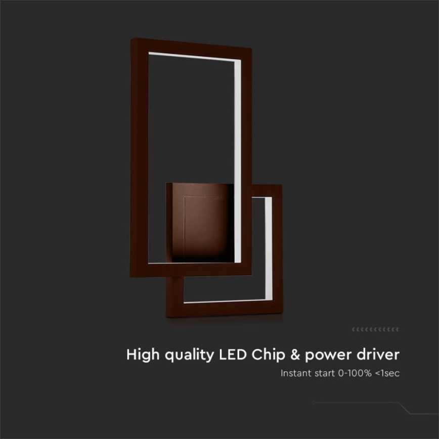 LED väggbelysning LED/20W/230V 3000K brun