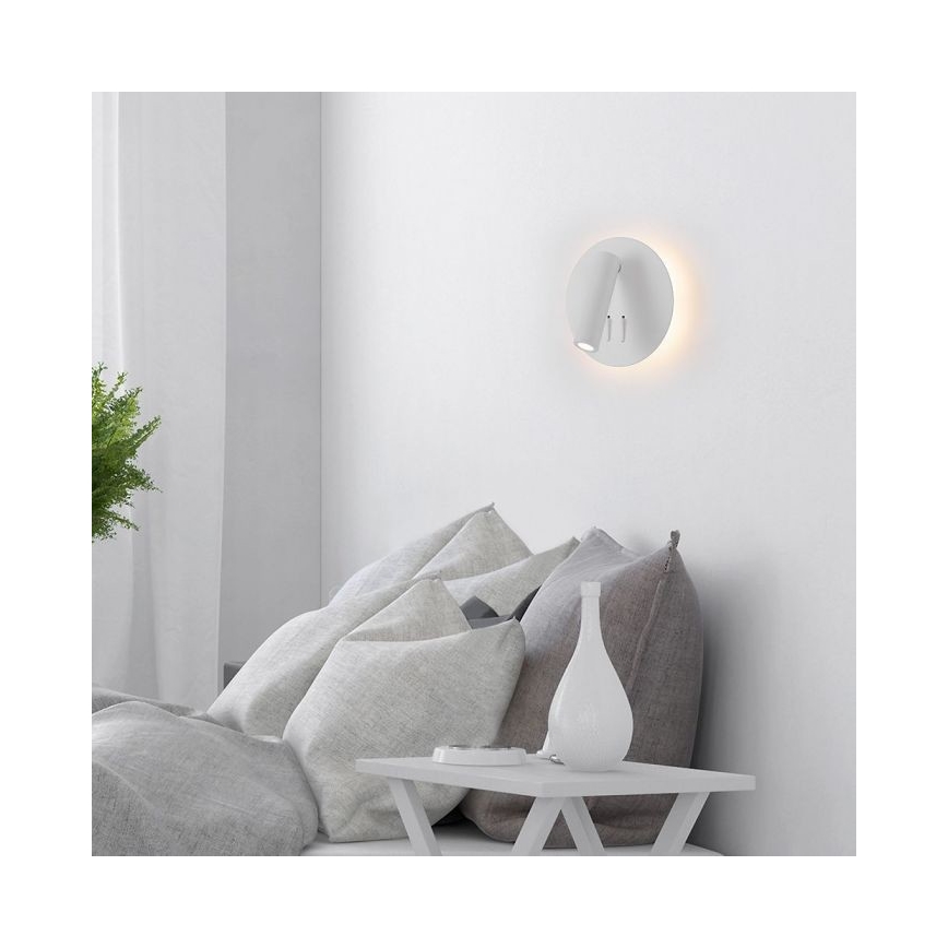 LED väggbelysning LED/3W/230V + LED/6W/230V 3000K vit