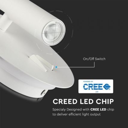 LED väggbelysning LED/3W/230V + LED/6W/230V 3000K vit