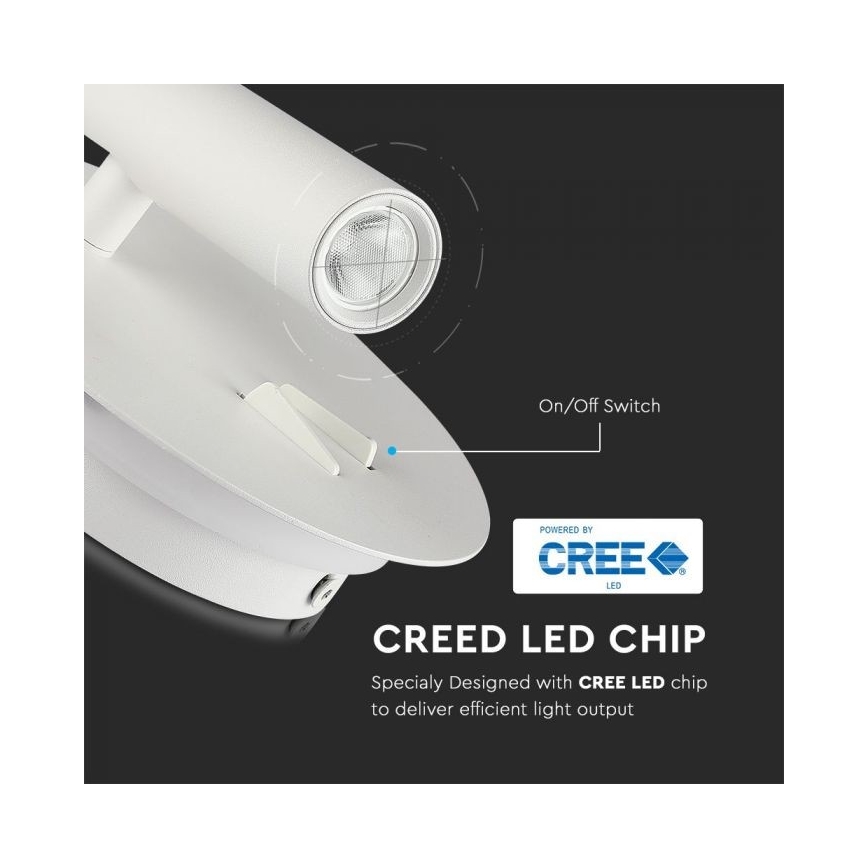 LED väggbelysning LED/3W/230V + LED/6W/230V 3000K vit